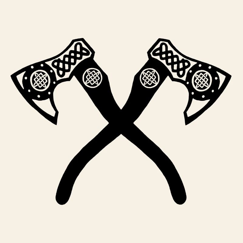 Schwarze Wikinger-Axte