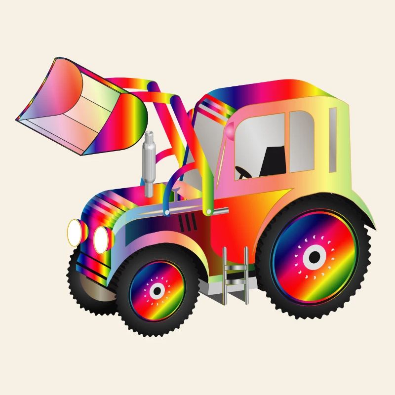 Traktor Frontlader in bunten RegenbogenFarben