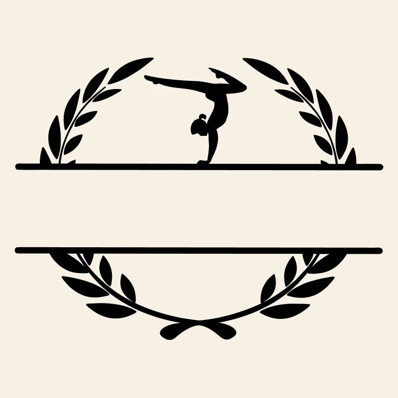 Gymnast in laurel wreath monogram
