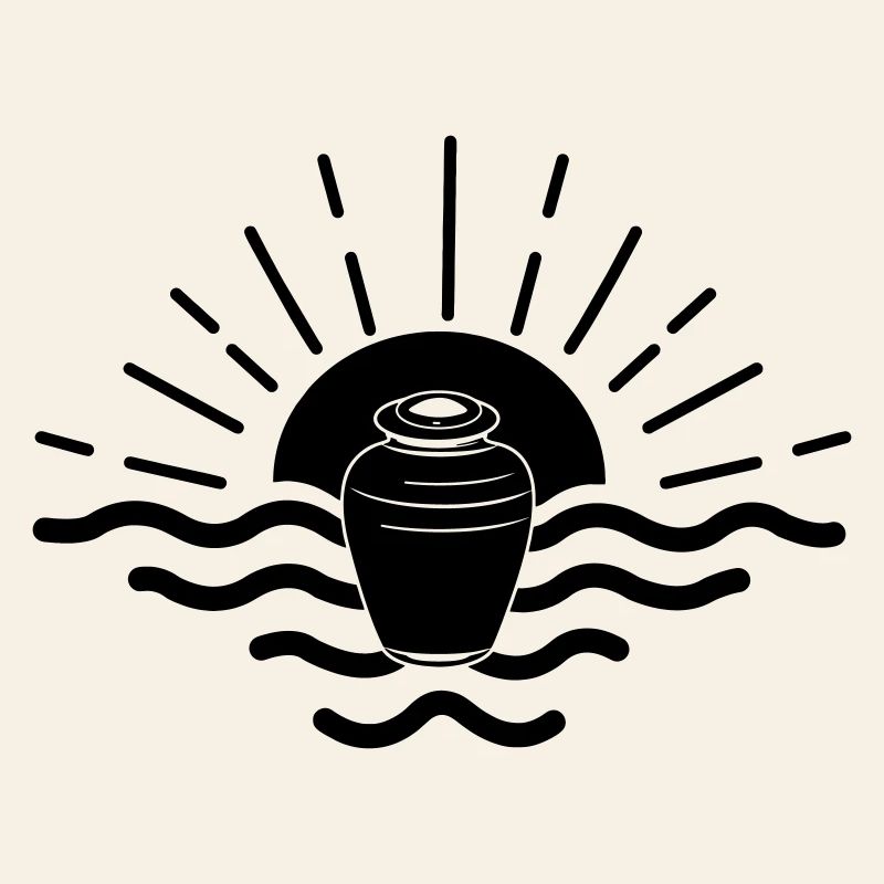 sunset sea urn