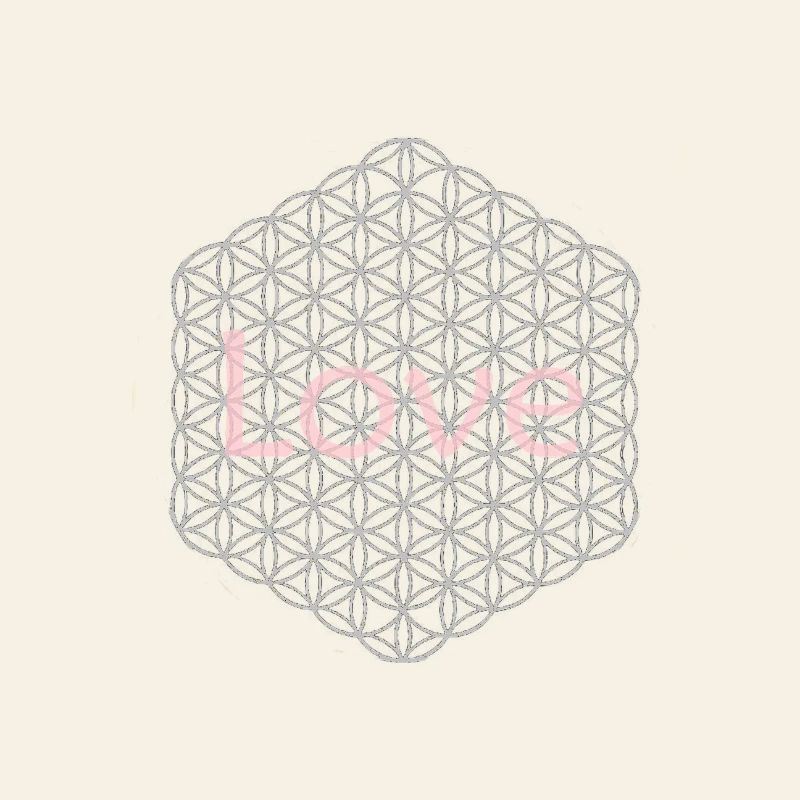 Blume des Lebens - 5. Dimension - silber - love