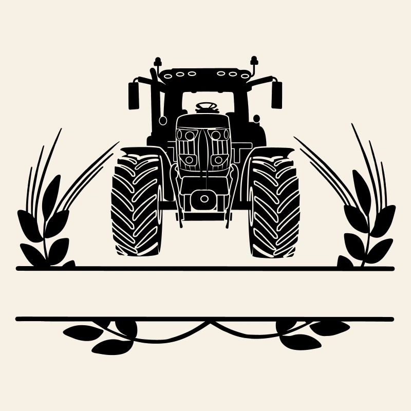 Ackerschlepper mit Getreidehalmen