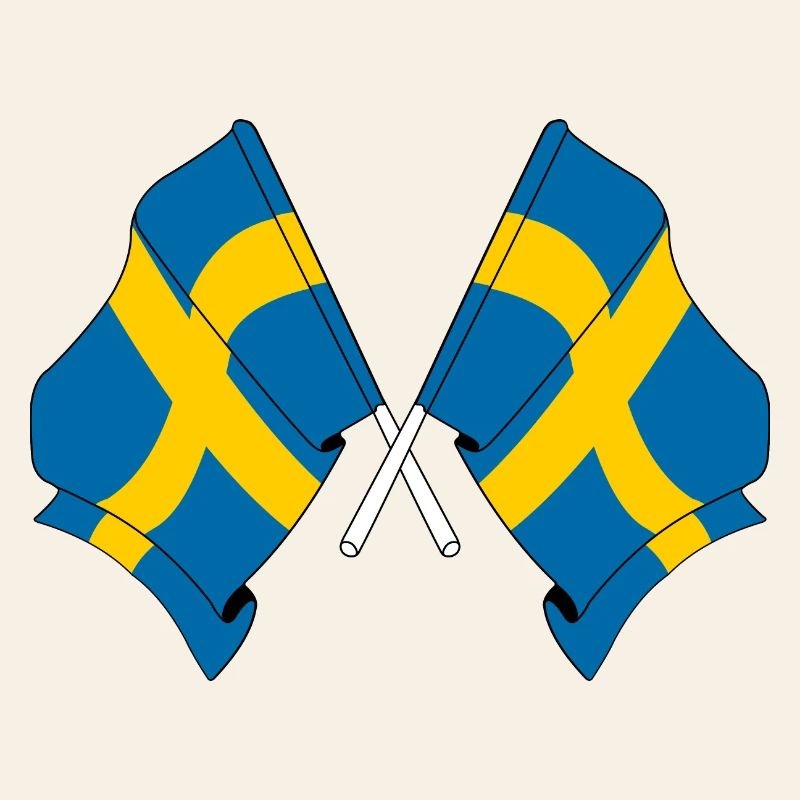 Deux drapeaux Suède