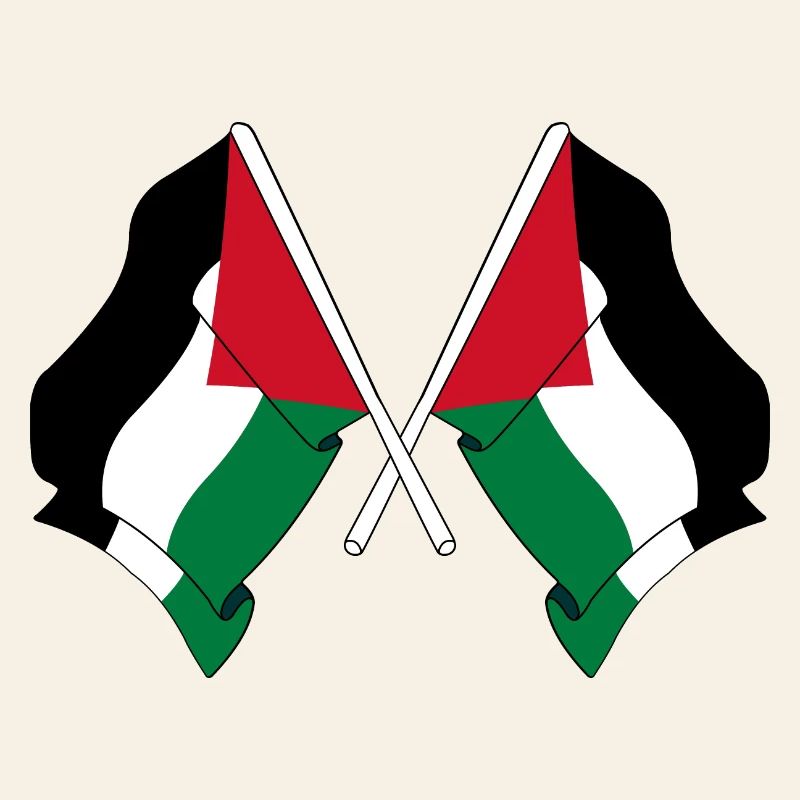 Two Palestinian flags crossed