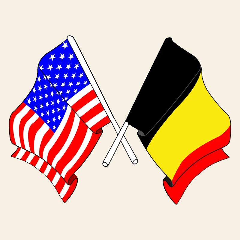 Drapeau des États-Unis et drapeau de la Belgique