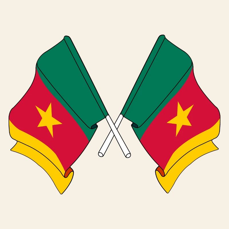 Deux drapeaux Cameroun