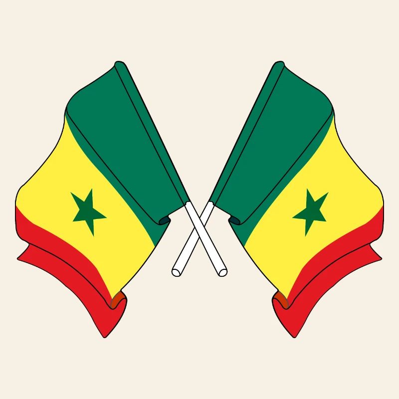 Deux drapeaux croisés par le Sénégal