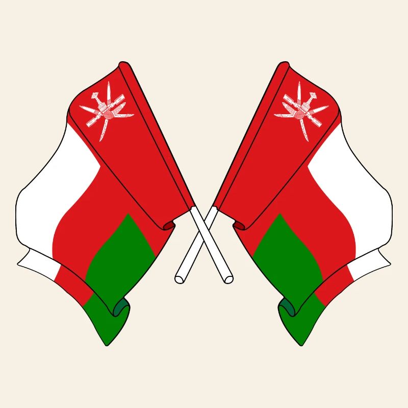Two flags crossed from Oman