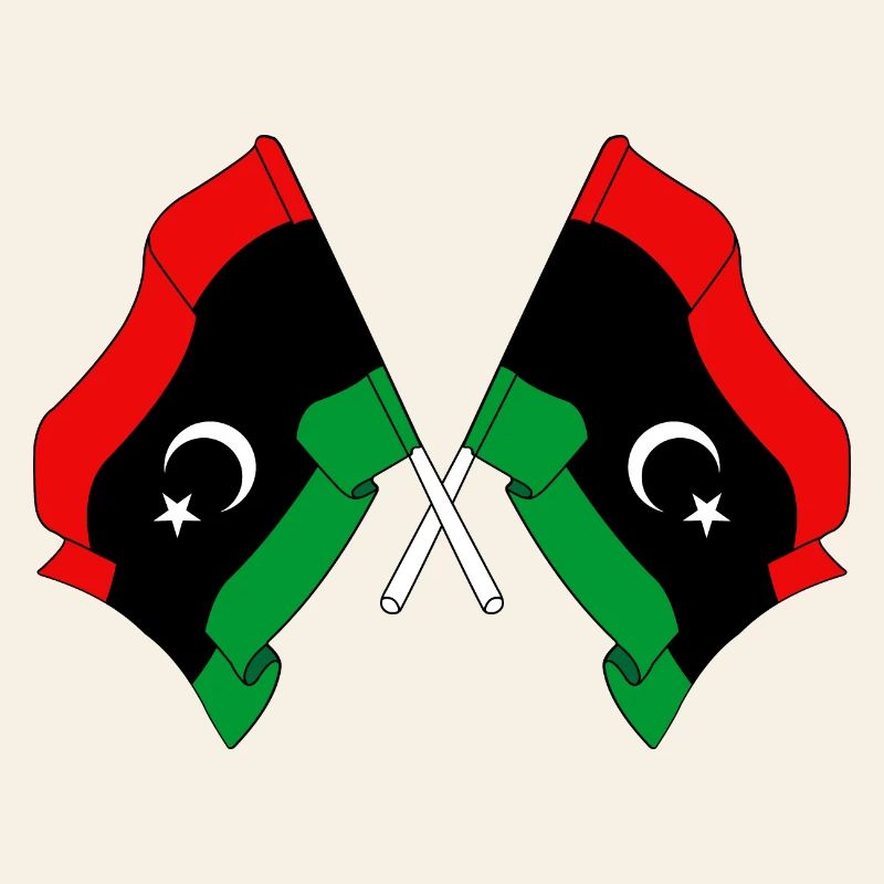Two flags Libya