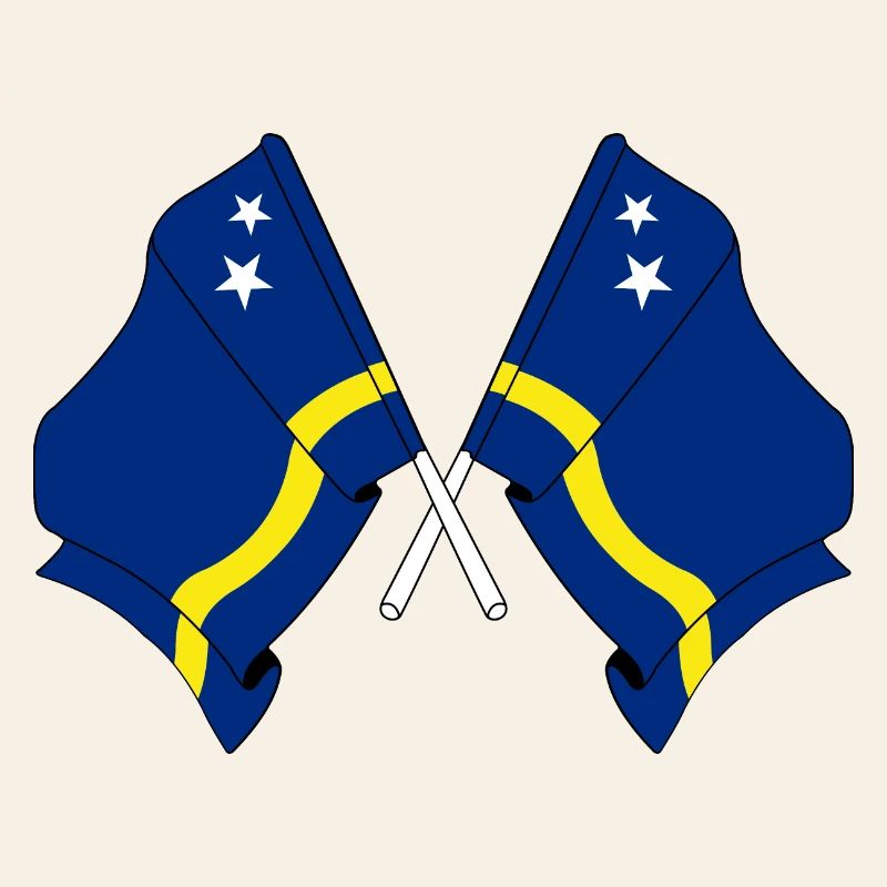 Two flags crossed from Curacao