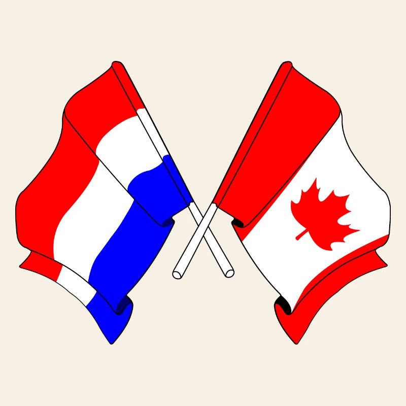 Drapeau des Pays-Bas et drapeau du Canada