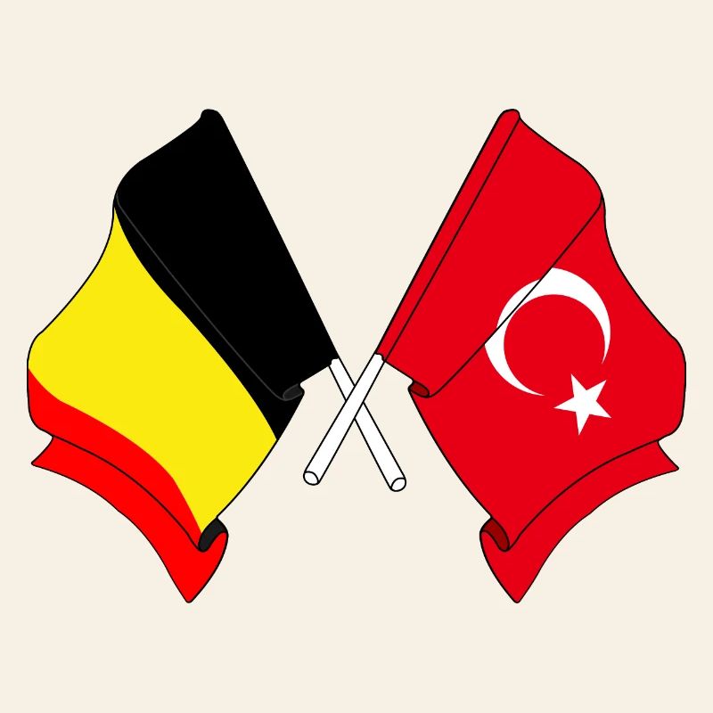 Drapeau Belgique, drapeau Turquie