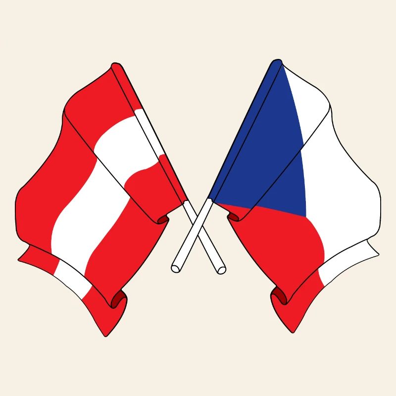 Drapeau Autriche, drapeau République tchèque