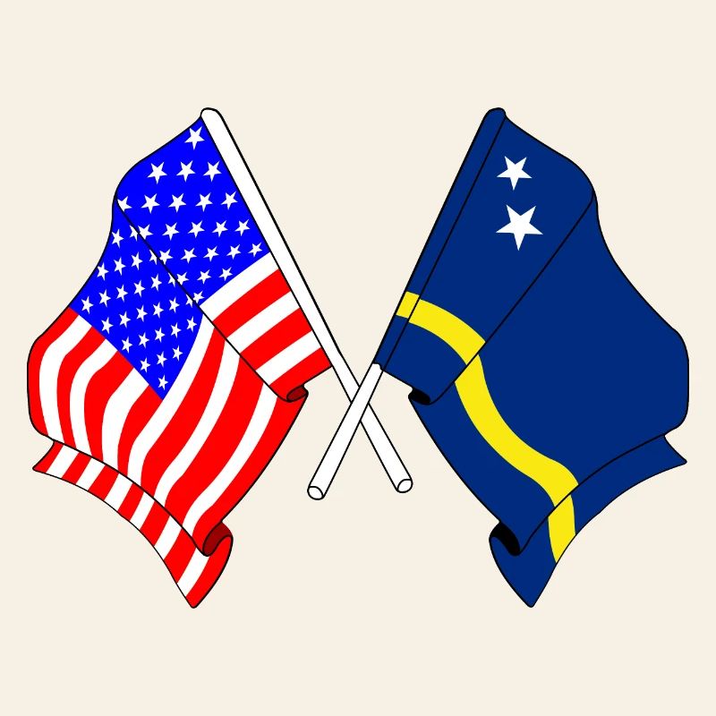 Drapeau des États-Unis et drapeau de Curaçao