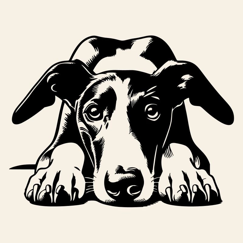 Galgo Kopf mit Pfoten