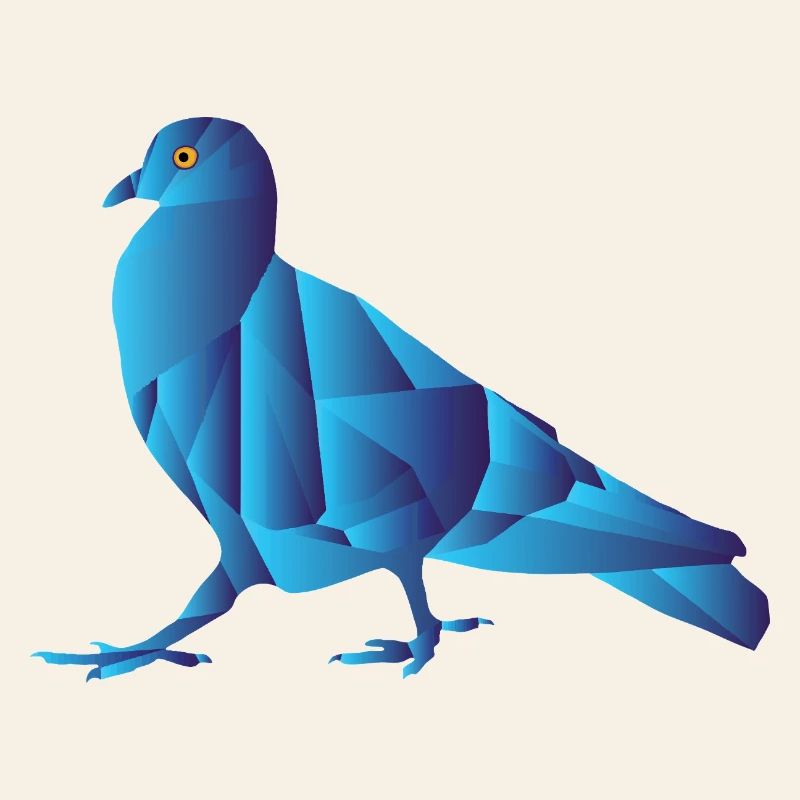 Blue Geometric Abstract Pigeon