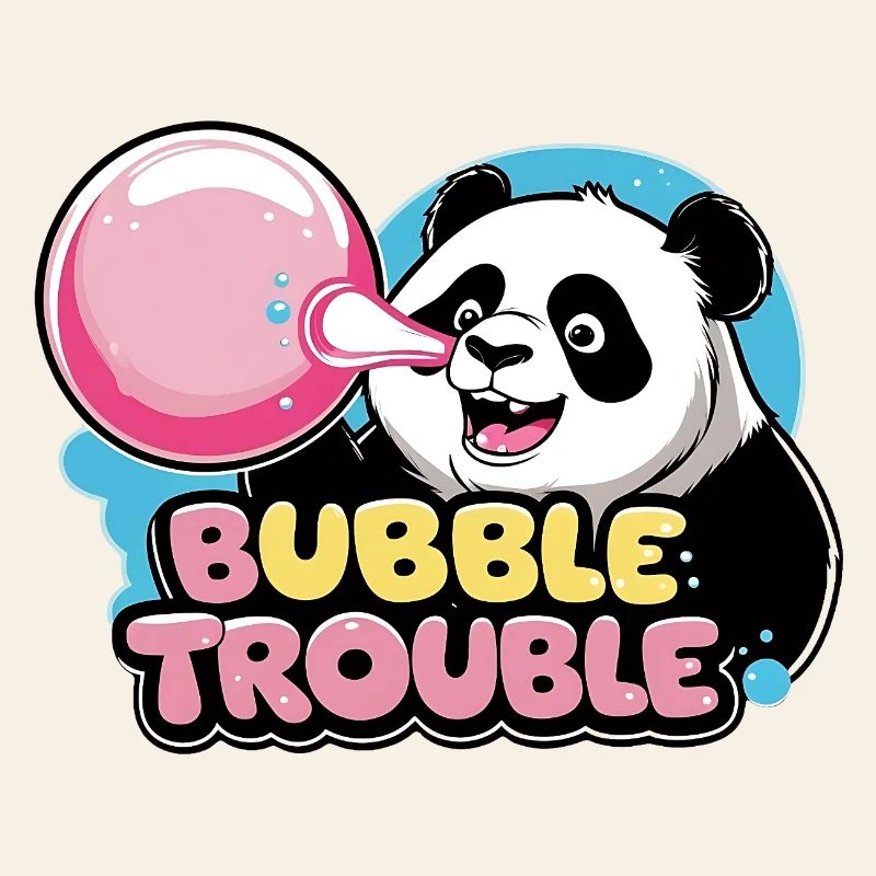 Panda mignon avec chewing-gum