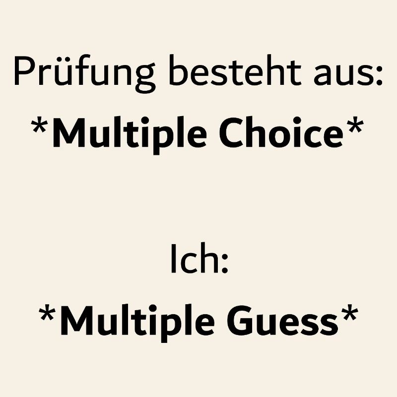 Unispruch "Multiple Choice" Geschenk, Studenten