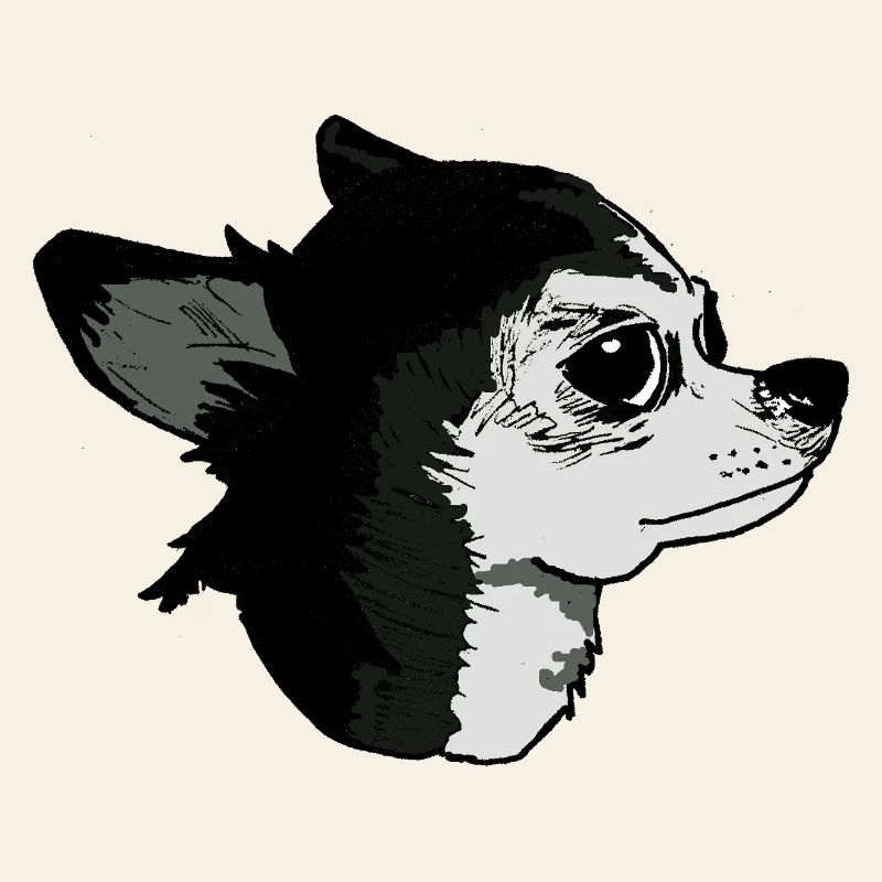 Illustration de chien tendre de style mignon