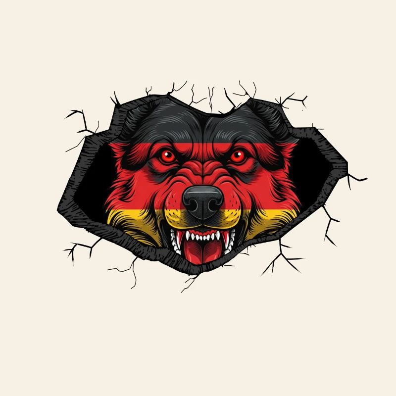 German Shepherd Germany Flag