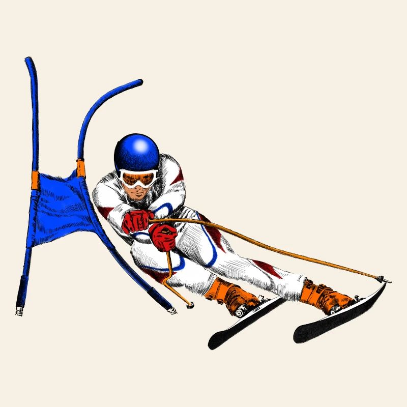 Alpine Skier im Torbogenflug