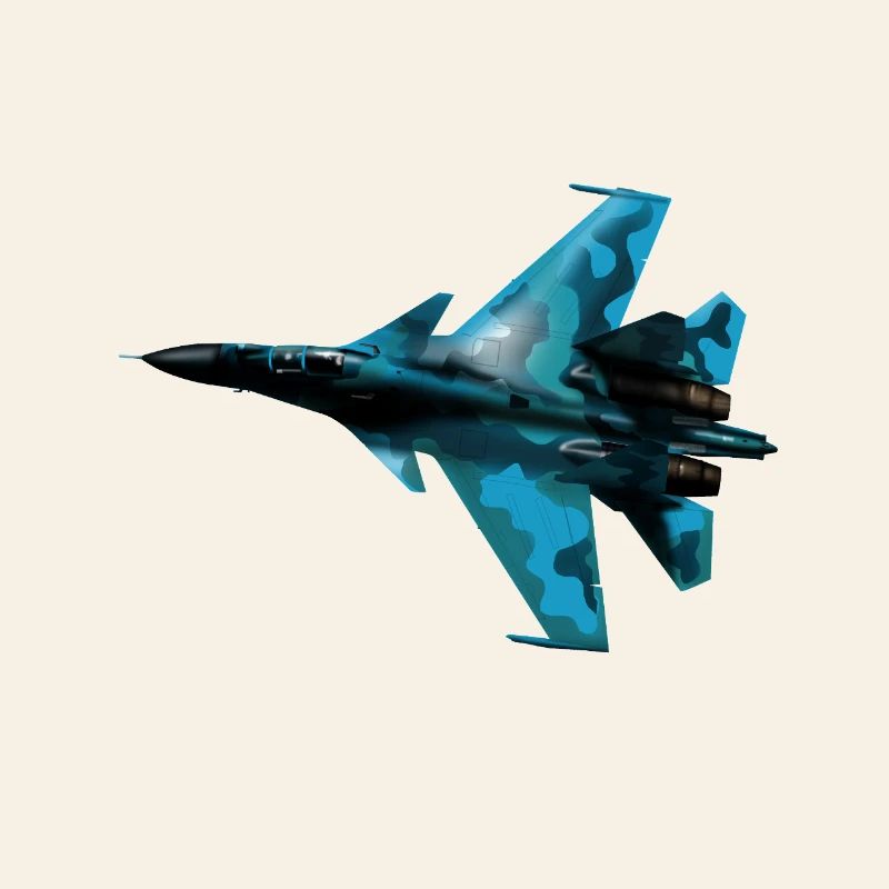 Avion de chasse camouflage bleu