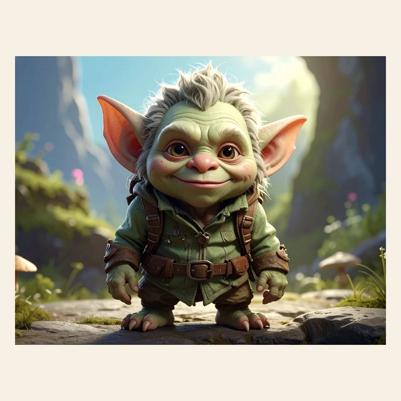 Petite créature verte dans la forêt