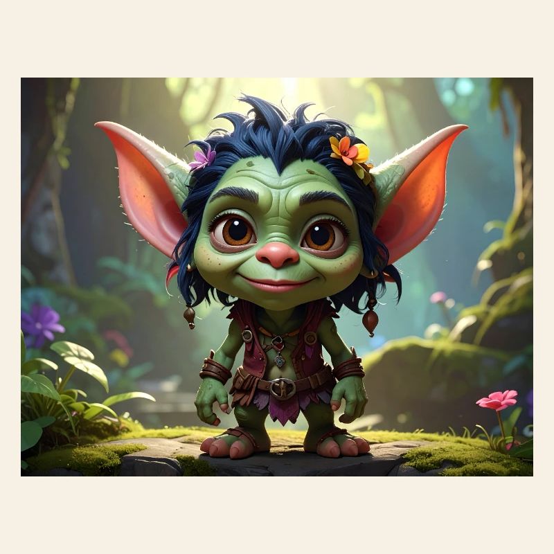 Green Forest Goblin Character