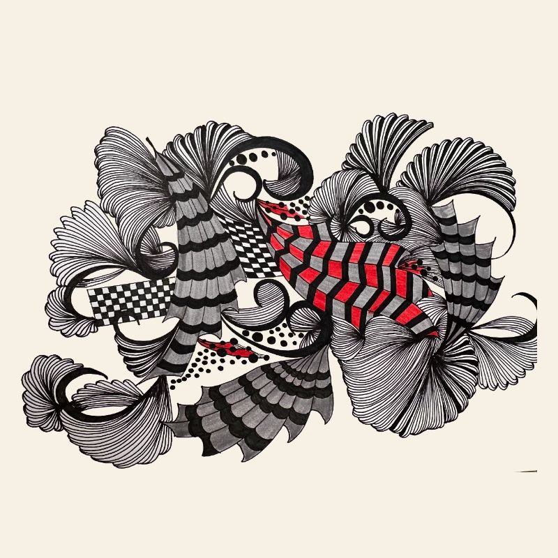 Black White Red Pattern