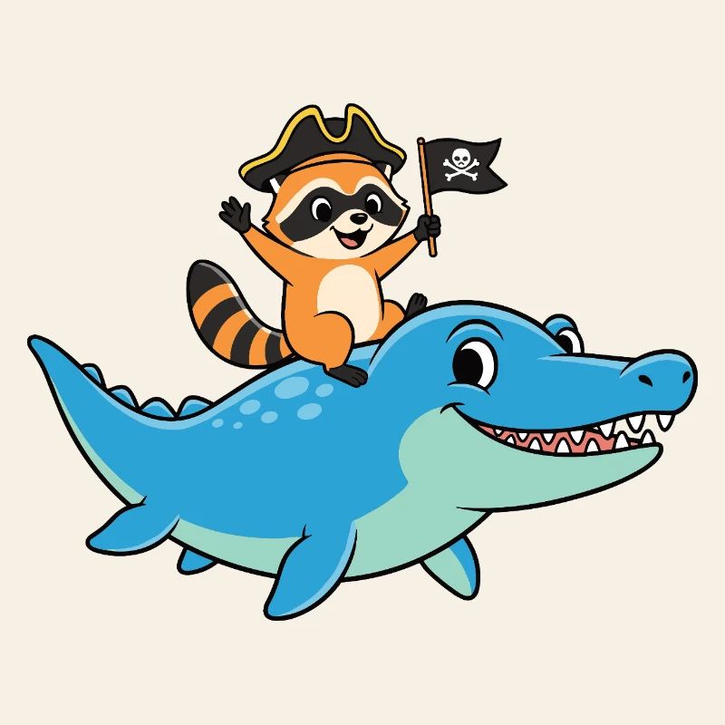 Nur ein Junge, der den Mosasaurus-Waschbären liebt