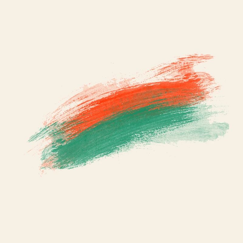 Orange Teal Brush Stroke Art Design
