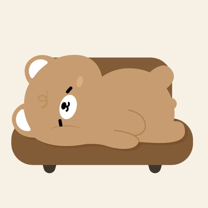 Tired Polar Bear on Sofa