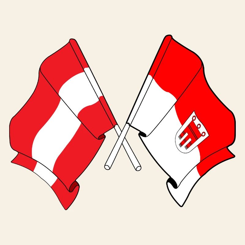Austria & Vorarlberg Crossed Flags