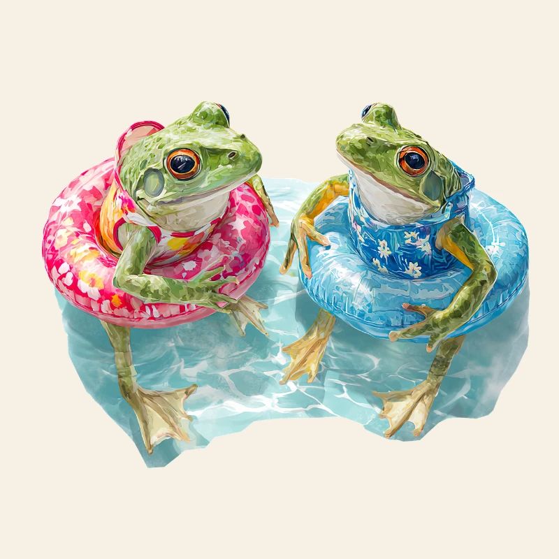 Deux grenouilles dans le ring de nage