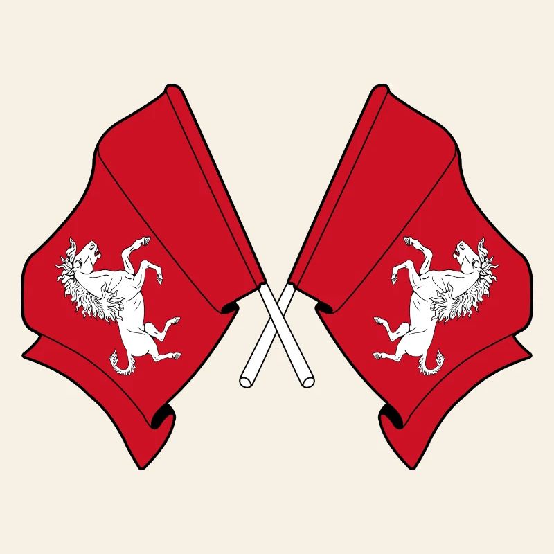 Deux drapeaux croisés Kent