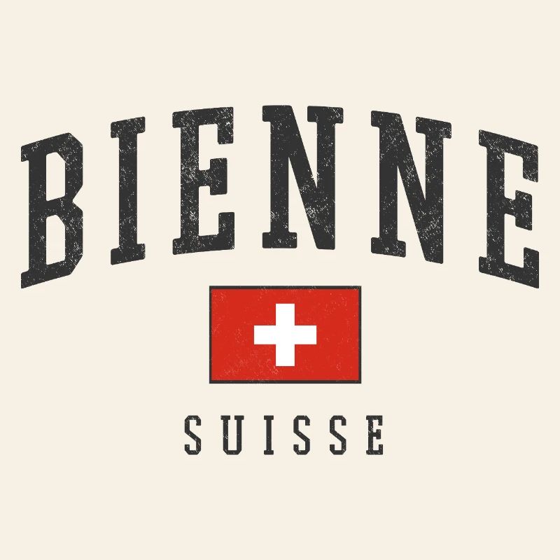 Bienne Suisse Design avec drapeau