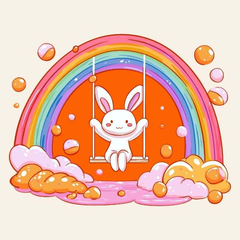 Cuddly Bunny Rainbow Swing
