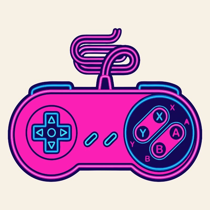 Retro pink neon controller