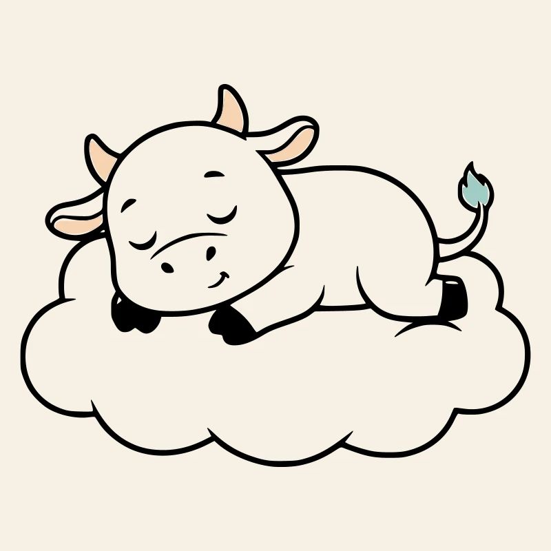 Sleeping Cow Cloud Dream Baby