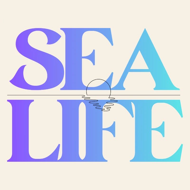 Meeresleben Gradient Schriftdesign