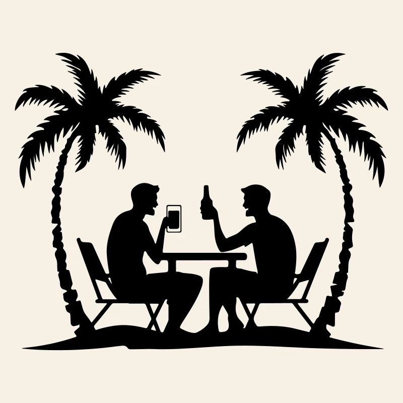 Palm Trees Party Holiday Silhouette