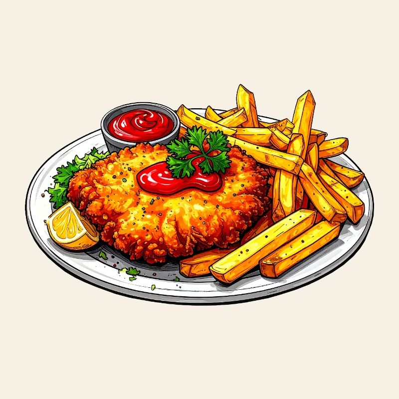Schnitzel mit Pommes