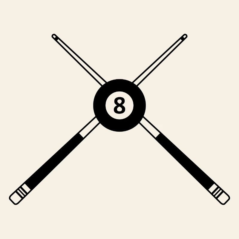 Billes de huit croisées des bâtons de billard