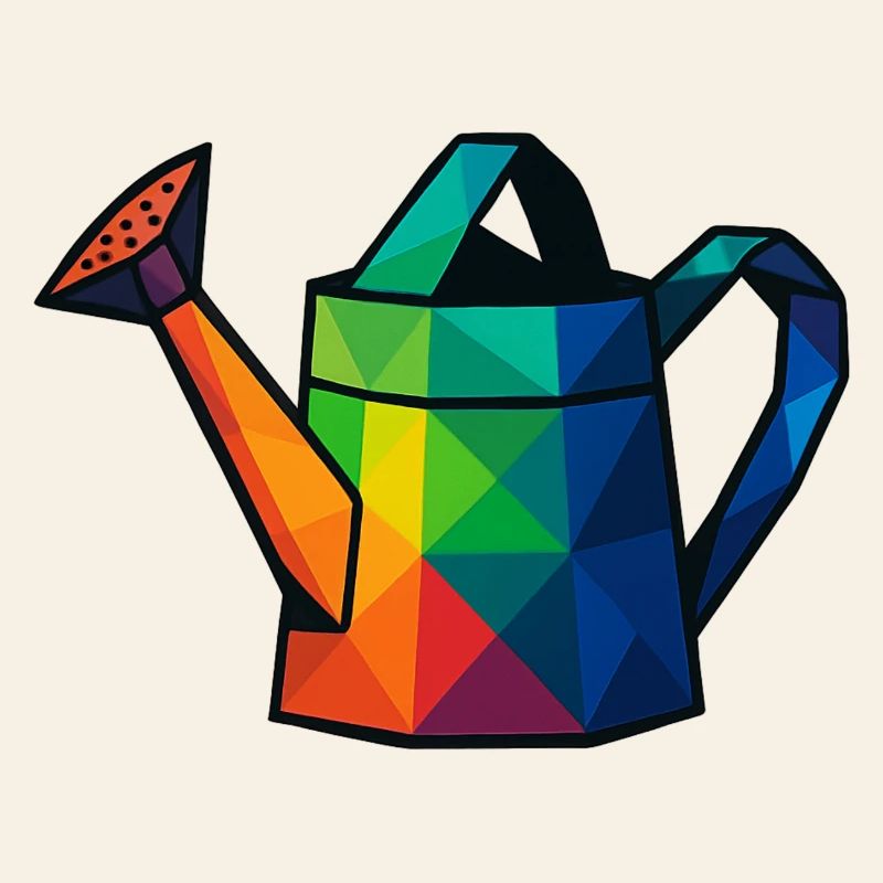 Low-Poly-Geometric Design Gießkanne