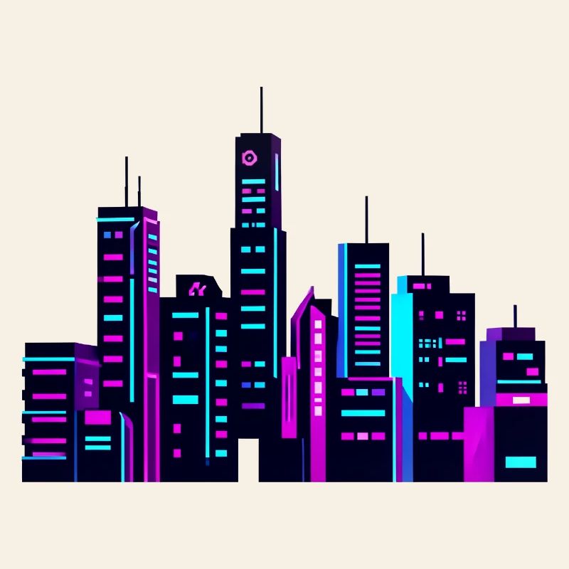 Silhouette de Neon City
