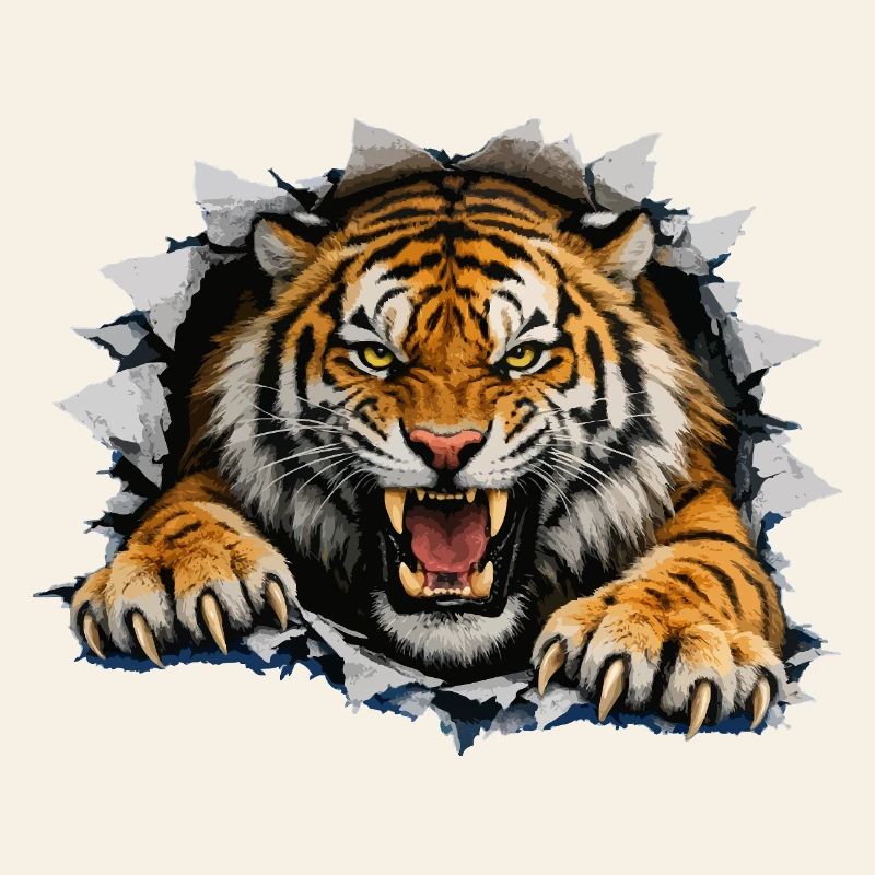 Tiger Breakthrough on clothing