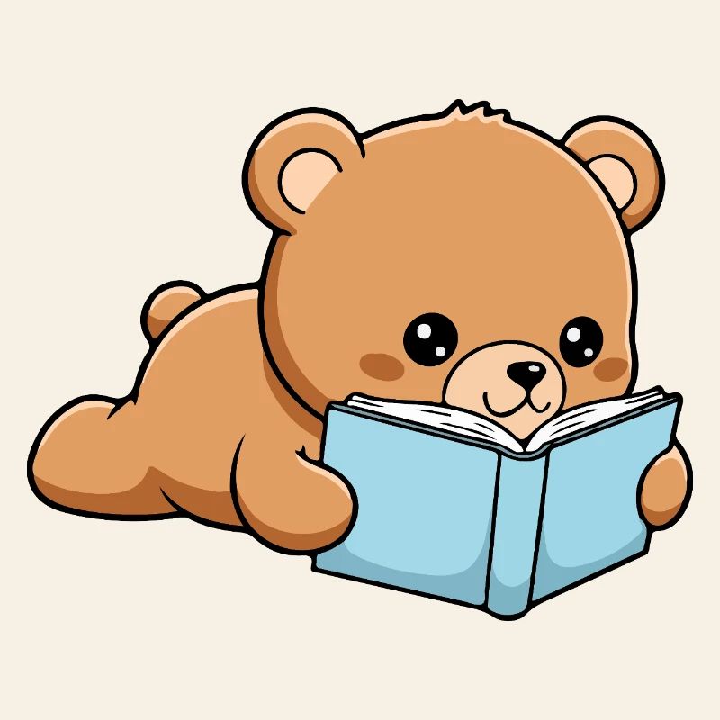 Book Bear Funny Bear reading Book