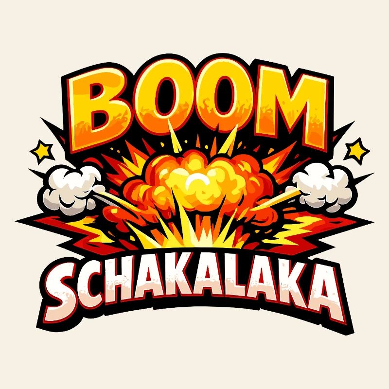 Boom Schakalaka Comic Spruch mit Explosion