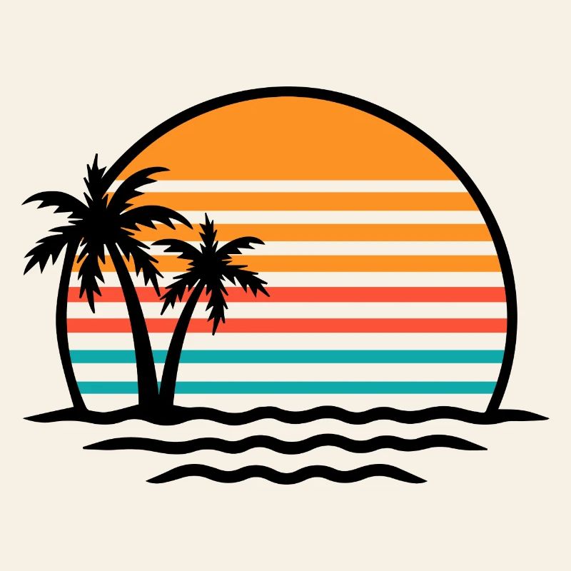 Sunset Retro Palm Trees