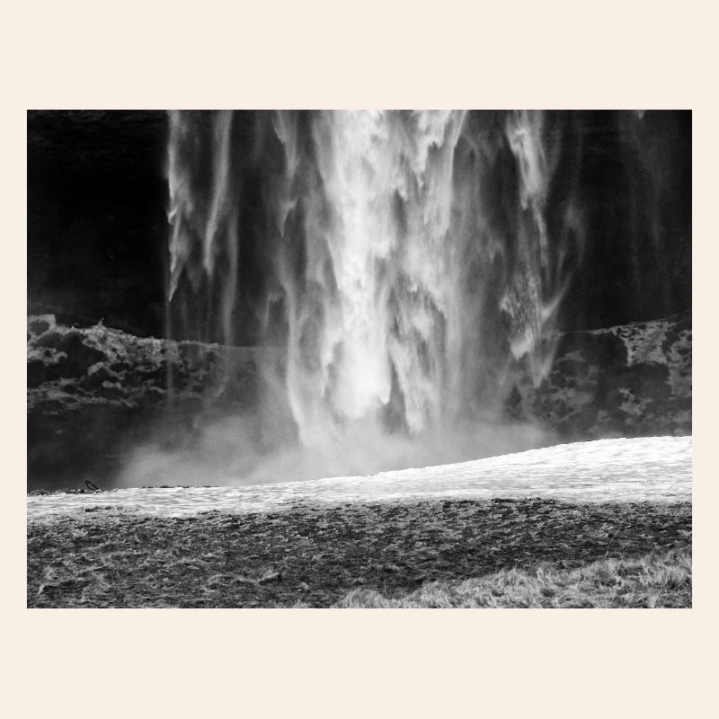 Monochrome Waterfall Mist